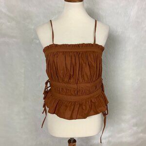 Free People Gabby Side Tie Tube Tank Top Brown M